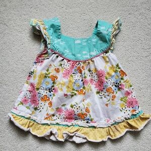 Matilda Jane Four Square Shabby Tunic The Adventure Begins Floral Swans sz4